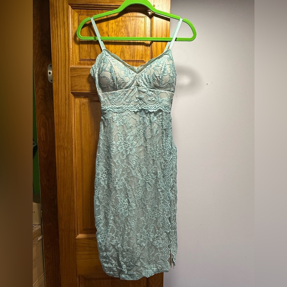 Windsor Light Blue Lace Slip Dress